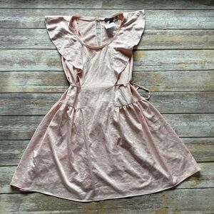 New French Connection Light Pink Color Dress Ruffle Sleeves Lightweight Sz S